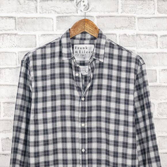 FRANK & EILEEN Men's Button up PAUL Shirt Gray Plaid Cotton Size Small - Picture 4 of 6